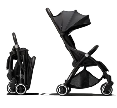 Cochecito Hamilton R1 Antracita, Compacto y Plegable, Silla de Paseo Ligera hasta 22 kg, Cochecito premium con sistema de plegado con una sola mano, C