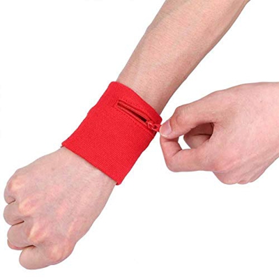 Keenso Pulsera Deportiva con Cremallera, Almacenamiento Unisex Bolsillo con Cremallera Monedero Deportivo para Llaves Monedero Correr Fitness Ciclismo