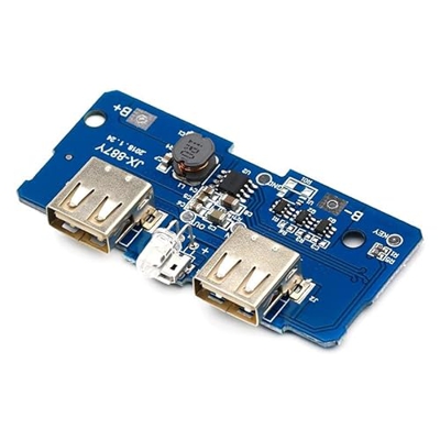 YAKESTYLE 18650 Dual Micro USB 3,7 V a 5V 2A Boost Mobile Power Bank DIY 18650 Cargador de batería de Litio Placa PCB módulo de Aumento con Led