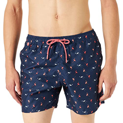 Springfield Bañador Flamingos, Bañador, Hombre, Azul (Estampado Azul), S en oferta