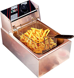 musite Freidora Profesional Comercial de 10L y 2500W, freidora eléctrica de encimera de Acero Inoxidable fácil de Limpiar para freír Patatas Fritas en en oferta