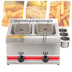 志城 Freidora De Gas De Acero Inoxidable, Freidora De Gas LPQ Comercial De 10 L/20 L, Freidora De Cocina De Encimera Profesional, para Restaurante/Hogar precio