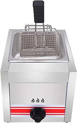 musite Freidora Profunda 10L Freidora Profunda Freidora de Gas Grado alimenticio Acero Inoxidable Pulso electrónico Encendido Antideslizante Ahorro de