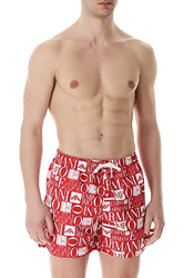 Emporio Armani Swimwear Boxer, Traje de Baño Hombre, Rojo/Blanco (Ruby Red/White), 54 en oferta