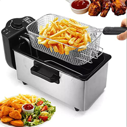 ANGELIA COMEAUX Freidora Profunda, Olla De Aceite De Capacidad De 3 litros, Freidora De Aceite De Pescado De Acero Inoxidable con Control De Temperatu en oferta