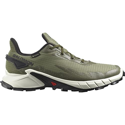 Salomon Alphacross 4 Gore-Tex, Calzado de Trail Running Hombre, Deep Lichen Green-Vanilla Ice-Olive Night, 42 EU
