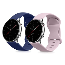 kwmobile Pulsera Compatible con Huami Amazfit GTR (47mm) / GTR 2 / GTR 2e / GTR3 / GTR 3 Pro - 2X Correa de Silicona smartwatch Talla S - Azul Oscuro/ precio