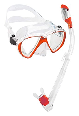 KITZIT Gafas de Buceo de Buceo con máscaras de Buceo seco Set de Buceo máscaras de Buceo de Buceo seco Falda de Vidrio Templado de Vidrio de Buceo en 