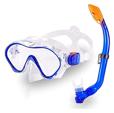 KITZIT Gafas de Buceo máscaras de Buceo máscaras de Snorkel for niños colocados Todo el Tubo de respiración Seca Anti-Fog Nada for niños for niños