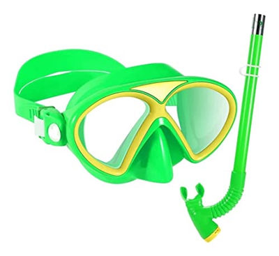 KITZIT Gafas de Buceo Snorkel for niños Anti-Fog máscara de Buceo en Equipo de natación de natación con Tubo de respiración for niños y niñas de 5 a 8