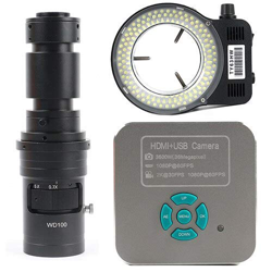FMOPQ 36MP 1080P 2K HDMI USB Lab Digital Industrial Video Microscope Camera + 144 LED Ring Light + 200X 500X FHD C Mount Lens (Color : 200x with 144 l precio