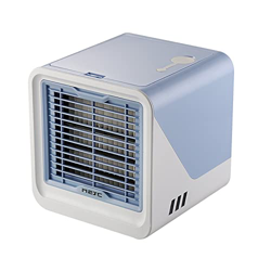#20JJw1 Ventilador portátil Evapocooler de 3 velocidades USB alimentado escritorio enfriador para espacio personal batería recargable pequeño Misti, A precio