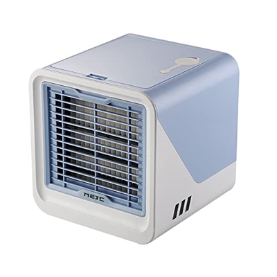 #20JJw1 Ventilador portátil Evapocooler de 3 velocidades USB alimentado escritorio enfriador para espacio personal batería recargable pequeño Misti, A