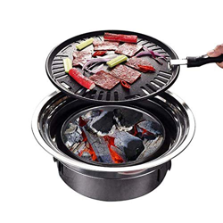 Parrilla de carbón portátil, parrilla de barbacoa de mesa japonesa, estufa de barbacoa redonda, parrilla de barbacoa al aire libre para Yakiniku, Roba características