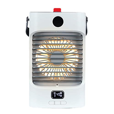 # F75200 Pantalla Digital Agua Cool-Ing Ventilador recargable portátil con luz LED para oficina en casa, Blanco#uvjp44, M