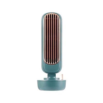 Mini Fans USB Rechargeable Electric Bladeless Handheld Air Conditioning Cooling Refrigeration Fan for Outdoor Travel Office Household (Color : Green)