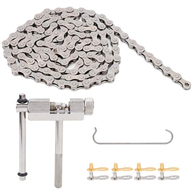 HEEPDD Accesorios de Juego de Herramientas de Acero Inoxidable, Juego de Cadena de Bicicleta, Accesorios de Bicicleta Juego de Cadena de Bicicleta Ple