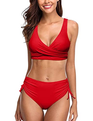 UMIPUBO Bikini de Mujer Conjunto de 2 Piezas de Cuello Halter Traje de Baño Bañador de Baño Conjunto de Bikini de Playa Cintura Alta Bra Tops y Bragui