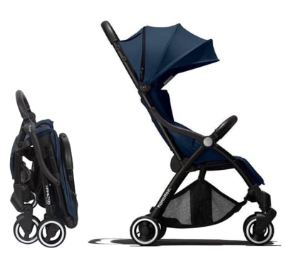 Cochecito Hamilton X1 Azul Marino, Compacto y Plegable, Silla de Paseo Ligera hasta 22 kg, Cochecito premium con sistema de plegado con una sola mano,