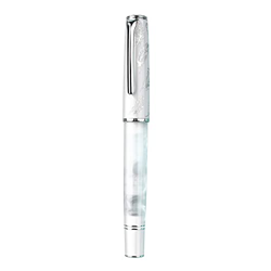 Pluma estilográfica Hongdian N8, punta extrafina de iridio de color blanco, instrumento de escritura suave con convertidor y estuche de bolígrafo de m características