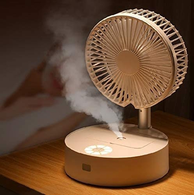 FMOPQ Fan humidifier Cool Mist Humidifier Fill Humidifiers for Bedroom Baby Large Room Personal Evaporative Air Cooler Portable Air 2 in1 (Color : Pin