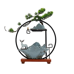 FMOPQ Tabletop Decor Desktop Fountain Lamp Circle Yuetan Water Fountain Zen Creative Fountain Office Home Desktop Decoration Indoor Fountain características