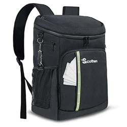 Scothen Cooler Mochila con 12 Bolsas de Hielo - Mochila Aislante Impermeable y a Prueba de Fugas - Mochila Ligera para El Almuerzo para Hombres, Mujer características