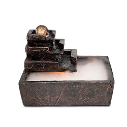 FMOPQ Tabletop Decor Tabletop Circulating Water Fountain Indoor Humidification Waterfall Fountain Desktop Spinning Orb with Soothing Relaxation Sounds en oferta