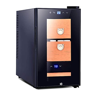 FMOPQ Electronic Cigar Cabinet Cooler Humidor Independent Humidity Control Circulating Air Cooling HD Touch Screen Spanish Cedar Wood Shelf(Color : - 