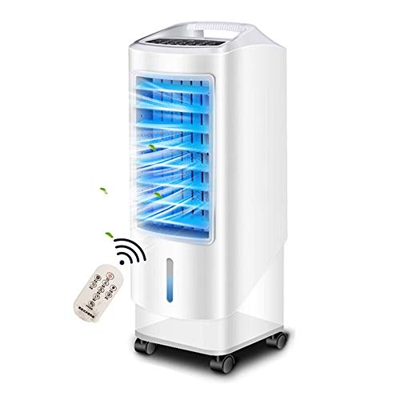 FMOPQ Portable 3-in-1 Evaporative Air Cooler 3 Fan Speeds with Vibration 7.5 Hour Timer and Water Tank 5 Liters White