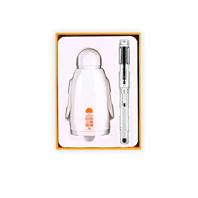 Pluma estilográfica, pluma de émbolo transparente, flujo suave de escritura constante, con dispensador de tinta, bien hecha y resistente, para hombres