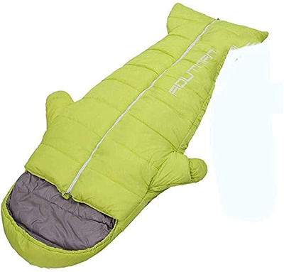 CIYAZA Saco de Dormir al Aire Libre pingüino Adulto Engrosamiento otoño e Invierno Interior cálido Ultraligero portátil Camping (Verde 1,5 KG)