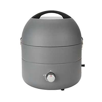 TAINO Barbacoa de mesa compacta de gas, mesa de gas, quemador de acero inoxidable, barbacoa de camping (Grill-to-Go gris)