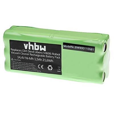 vhbw Batería compatible con Symbo D300 robot limpieza (1500 mAh, 14,4 V, NiMH)
