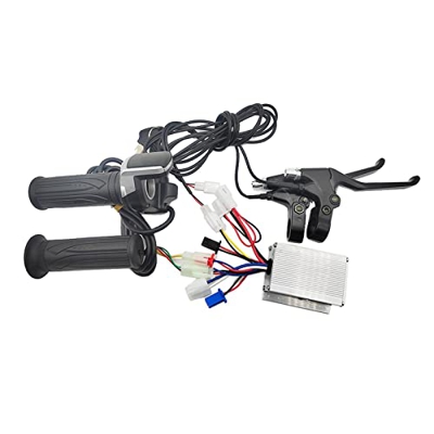 GHKL Controlador de Cepillo de 24V, 36V, 48V, 250W, 350W, 500W, Pantalla LCD de Acelerador, Kit de Freno eléctrico para Bicicleta eléctrica, Scooter, 