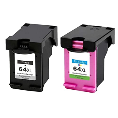 BAQU Cartuchos De Tinta para HP 64XL, Uso Compatible con Envidia 6220 6230 6232 6252 6255 7120 7130 7132 7155 Impresoras 1-Pack