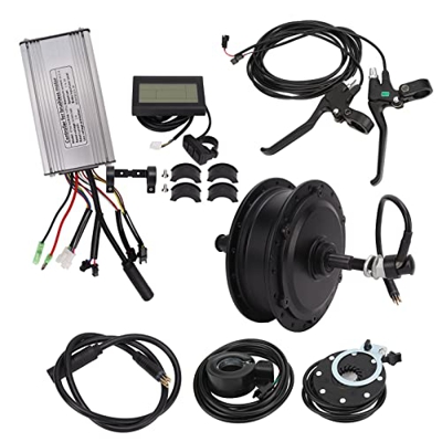 CHICIRIS Kit de conversión de Rueda Trasera de Bicicleta eléctrica, Controlador ranurado Shell LCD3 Dispaly Kit de Motor de Cubo Trasero de Bicicleta 
