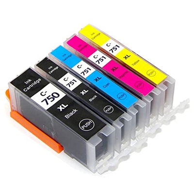 BAQU para Canon PGI-750XL CLI-751XL Cartucho de Tinta Compatible 750 XL 751 XL Use con PIXMA IP7270 MG5470 MX727 MX927 IX6870 IX67770 1 Pack