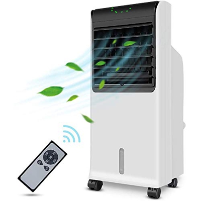 FMOPQ Mobile Air Conditioning Quiet Mobile Air Cooler with Ice Tray Remote Control Low Energy with Fan Humidifier Conditioning for 350 Square Feet 8-H