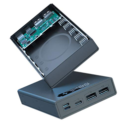 Ntcpefy 5 X 18650 Caja de AlimentacióN MóVil Desmontable 18650 Soporte de BateríA Caja de Carga Carga QC 3.0 PD DIY Carcasa-6 en oferta