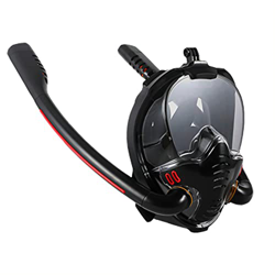 MARMODAY Máscara de snorkel Máscara de buceo con vista panorámica de 180 ° Diseño de cara completa profesional antivaho a prueba de fugas adultos negr en oferta