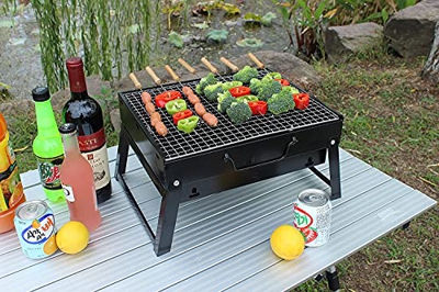 Parrilla para barbacoa, parrilla de carbón de leña, hoguera, plegable, parrilla portátil, para cocinar al aire libre, camping, senderismo, picnic viaj