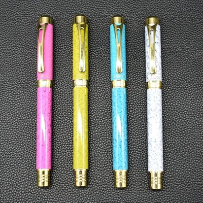 FMOPQ Fountain Pens 16pcs Marble Metal Fountain Pen Calligraphy Writing Business Gift 0.5mm Pen Tip Calligraphy Ink Pen Stationery Supplies (Color : Y