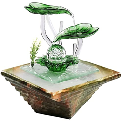FMOPQ Desktop Fountain Indoor Desk Fountain Ceramic Desktop Fountain Humidifier Home Fountain Decoration with Colored LED Lights Suitable for Study Ro características