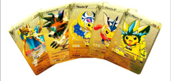 Cartas Pokemon Metálicas Doradas para Colección Packs Pikachu, Charizard y Más - Cartas Coleccionables Metálicas y Doradas en Español (Pikachu Disfrac en oferta