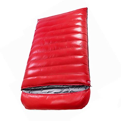 CIYAZA Saco de Dormir Ultraligero, portátil, Impermeable, de plumón de Ganso Blanco, para Acampar, Sacos de Dormir Dobles (Rojo 2500 g)