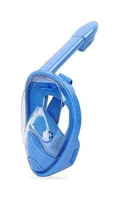KITZIT Gafas de Buceo de Buceo Snorkeling Silicona for niños 180 ° Campo panorámico de Vista Máscara de Cara Completa (Color : Blue)