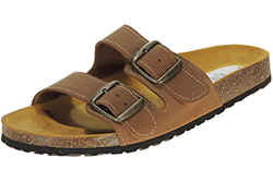 NELLAKIS 43-5: Sandalia Bio Arizona para Hombre. Dos Hebillas. Piel Serraje. Anatómica. Fabricadas en España Tabaco Talla 45 características
