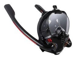 KITZIT Gafas Buceo de la Cara de Cara Completa máscara de Snorkel Segura 180 ° Máscara de Buceo panorámico con Sistema de Doble Tapa Seca (Color : Bla precio