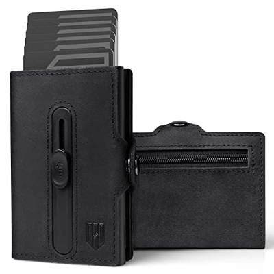 DONDENSHA Cartera Billeteras para Hombre con Monedero Protección con RFID | Tarjeteros para Tarjetas con Diseño Pop UP Pequeñas | Minimalista Regalos 